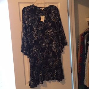 Winter dress with bell sleeves